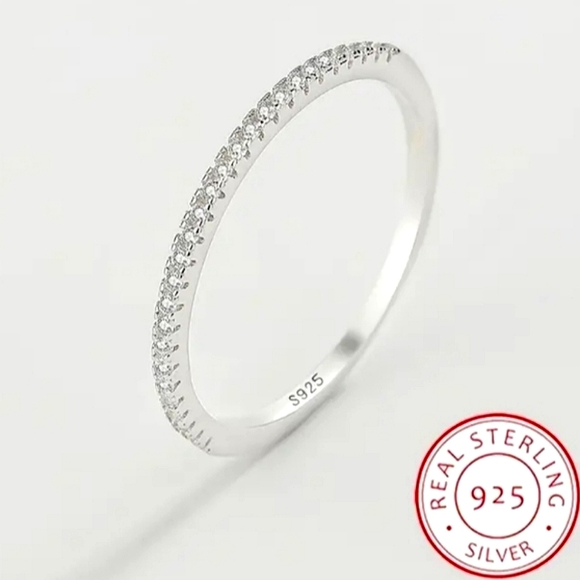 S925 Sterling Silver Eternity Band - Picture 1 of 4